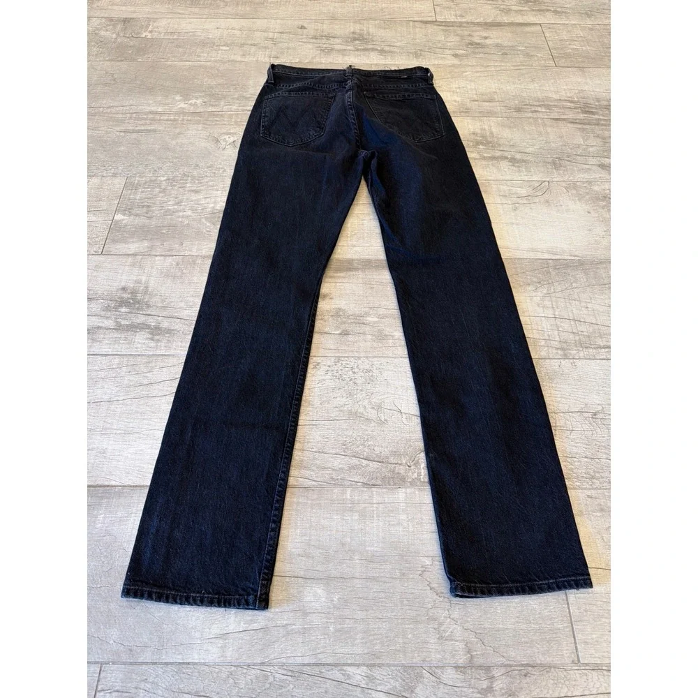 Mother Superior High Waisted Rider Skimp Jeans Whos Sorry Now Black Straight Leg